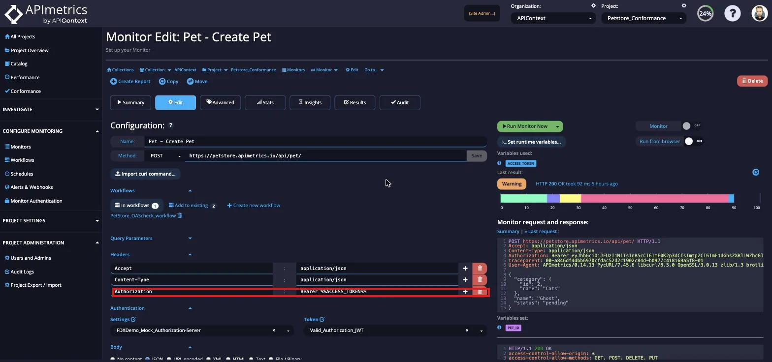 Monitor Edit screen with the call URL using a variable in place of the root URI