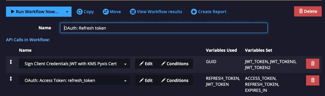 OAuth: Refresh token workflow with two steps that sign a JWT and exchange the refresh token for a new access token